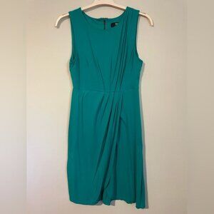 MOSSIMO - teal stretchy flowy jersey dress with black back zipper detail - small